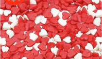 Посыпка сахарная Сердечки красно-белые (мини)